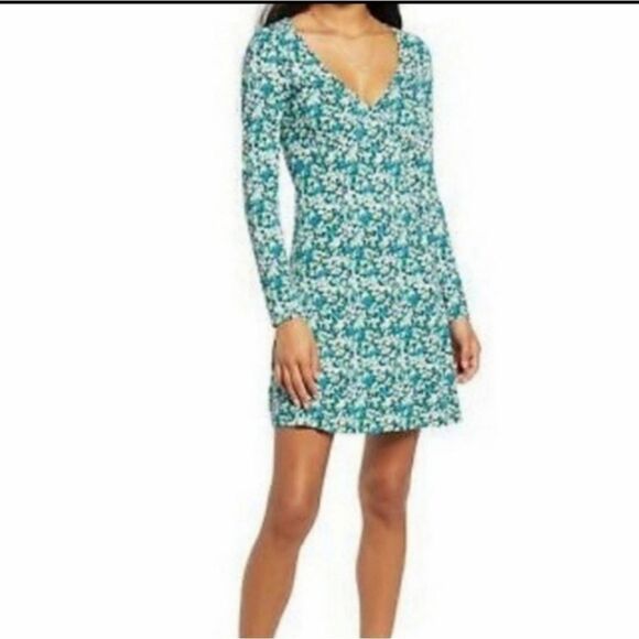 NWT Nordstrom BP Blue Green Floral Dress - Picture 1 of 6
